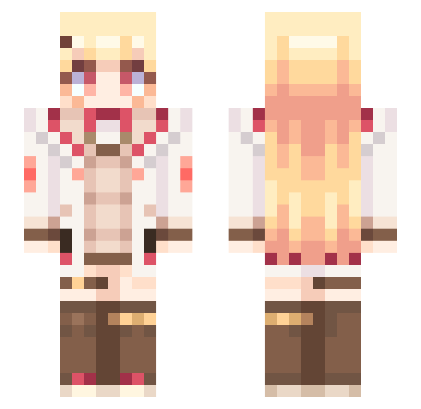Omaera0420 Minecraft skin, front and back view