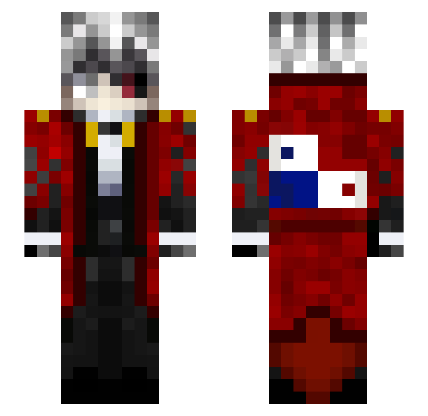 TheAmed26 Minecraft skin, front and back view