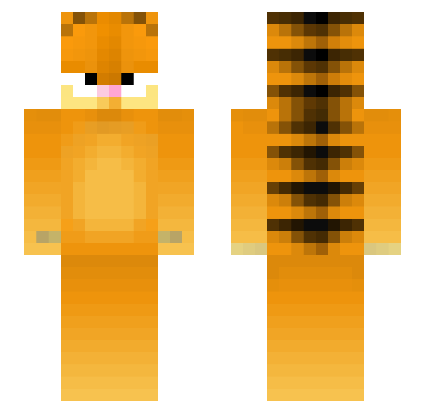 catctus Minecraft skin, front and back view