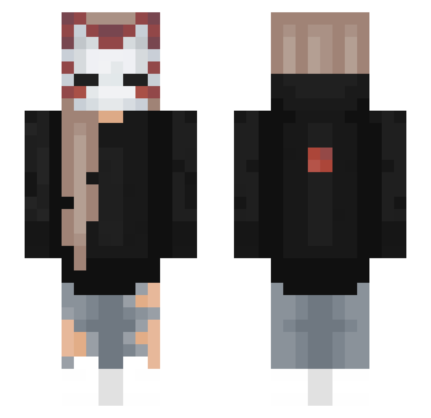 __Hybrid Minecraft skin, front and back view