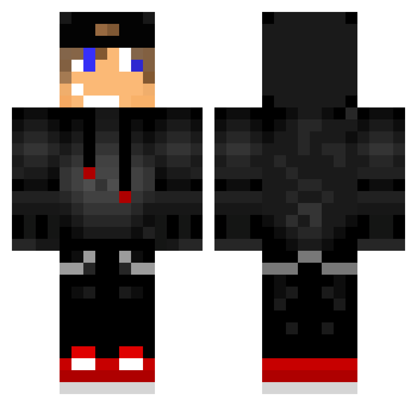 Smiles17 Minecraft skin, front and back view