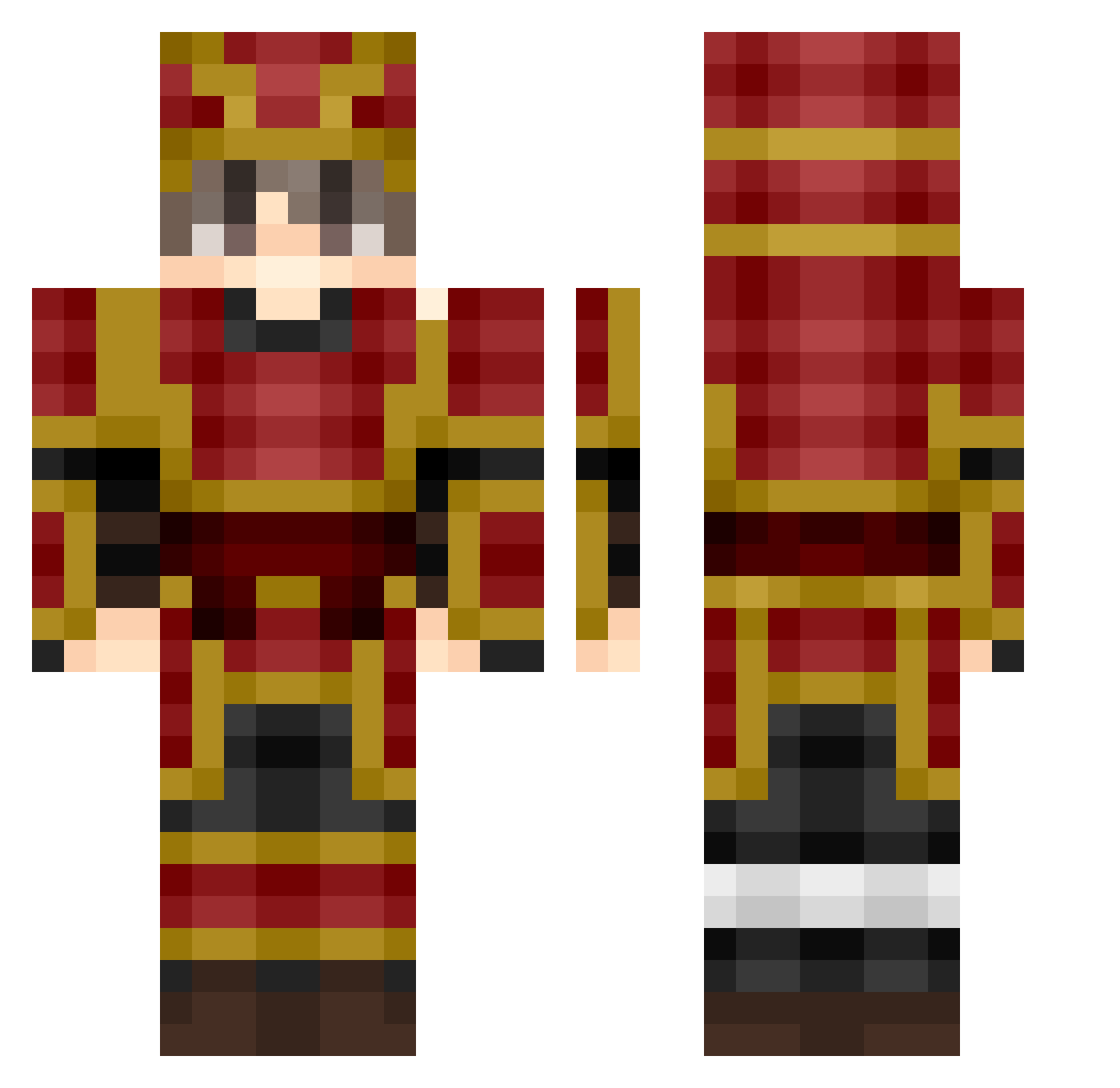 ronin6685 Minecraft skin, front and back view