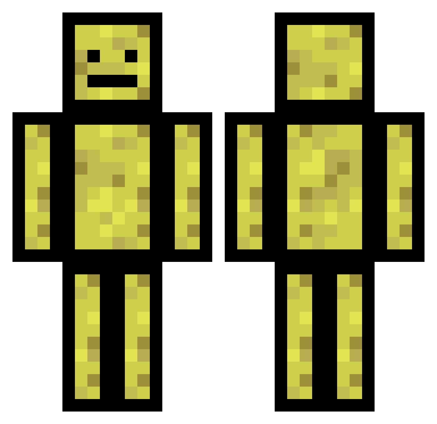 SpomJ Minecraft skin, front and back view