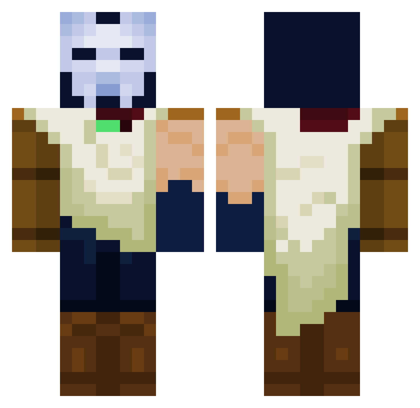 LuciusDracko Minecraft skin, front and back view