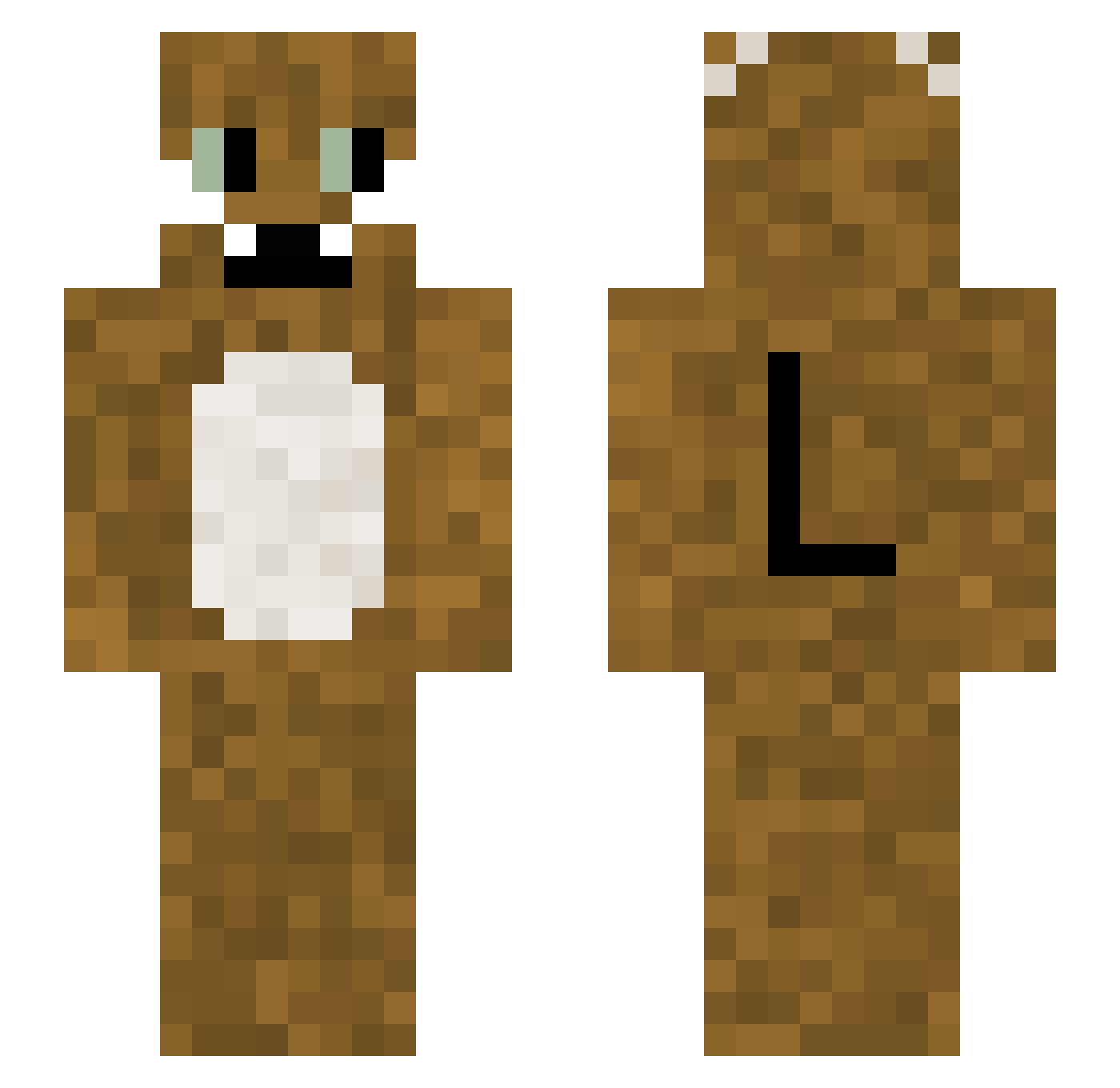 EXDM4xi Minecraft skin, front and back view