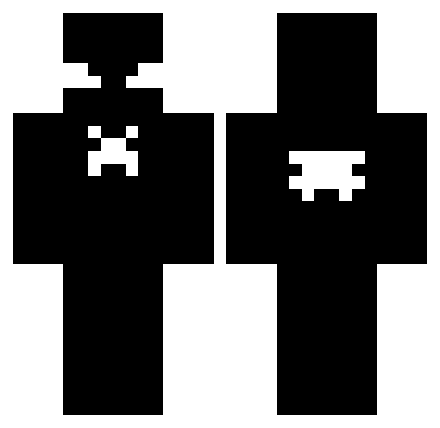 Gibo3252 Minecraft skin, front and back view