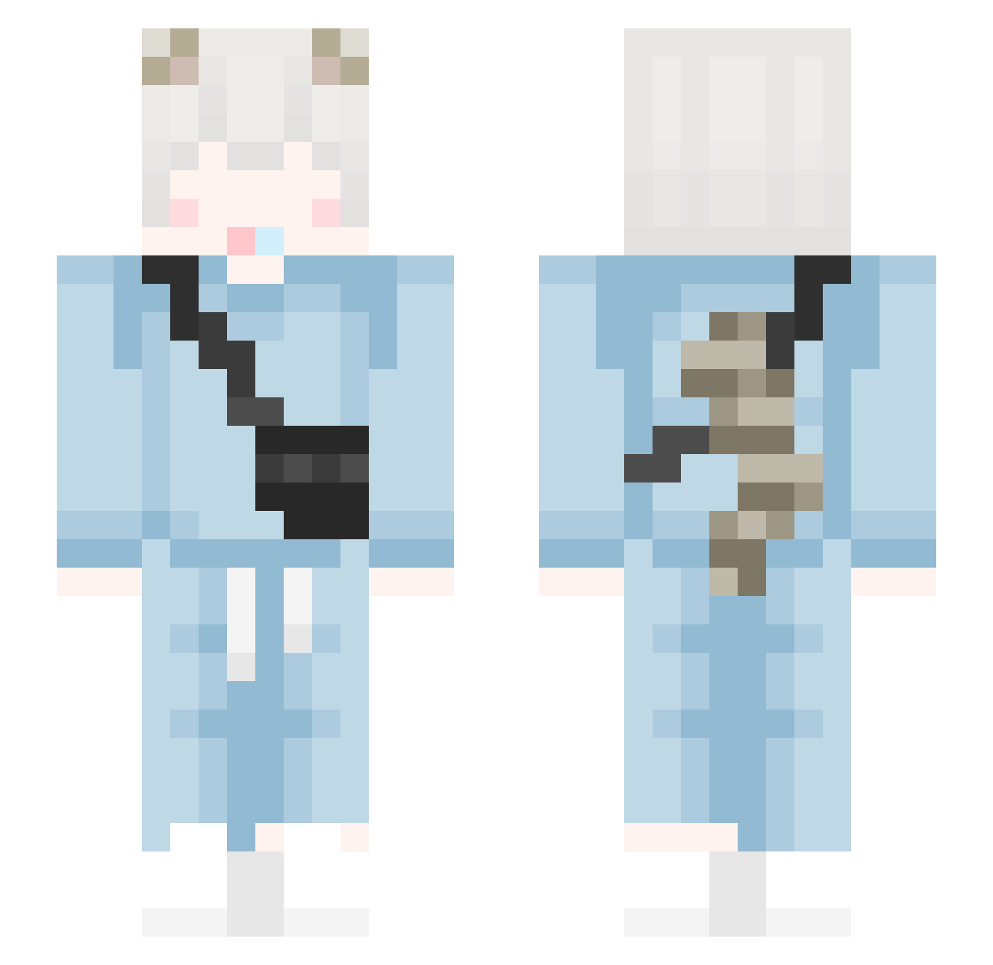 R_accon Minecraft skin, front and back view