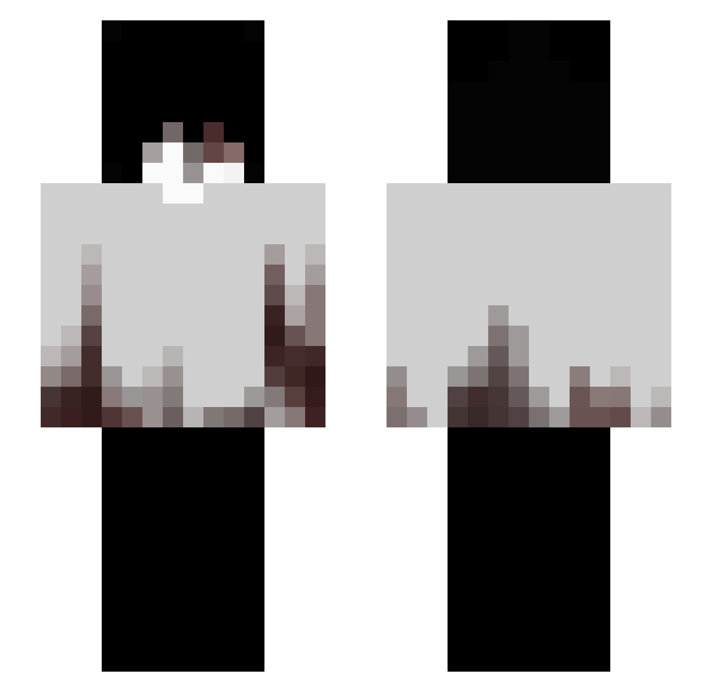 bloodyshield Minecraft skin, front and back view