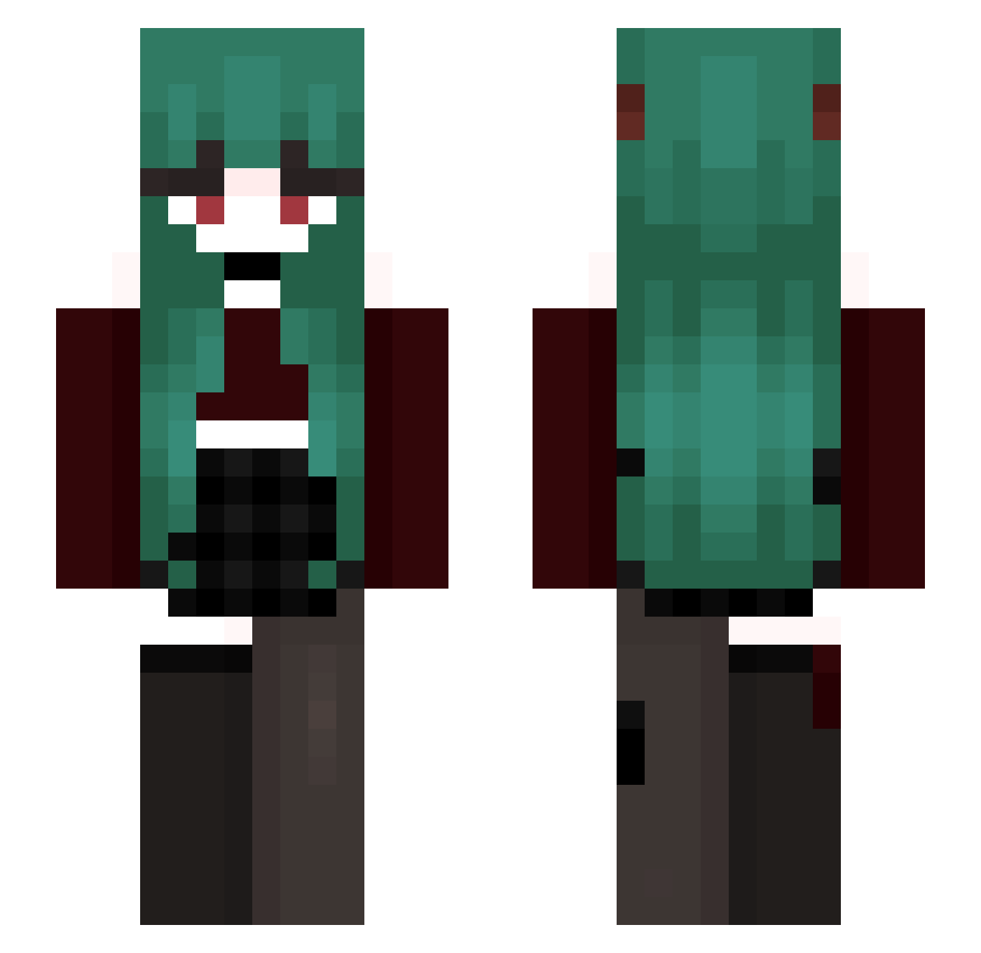 subine Minecraft skin, front and back view
