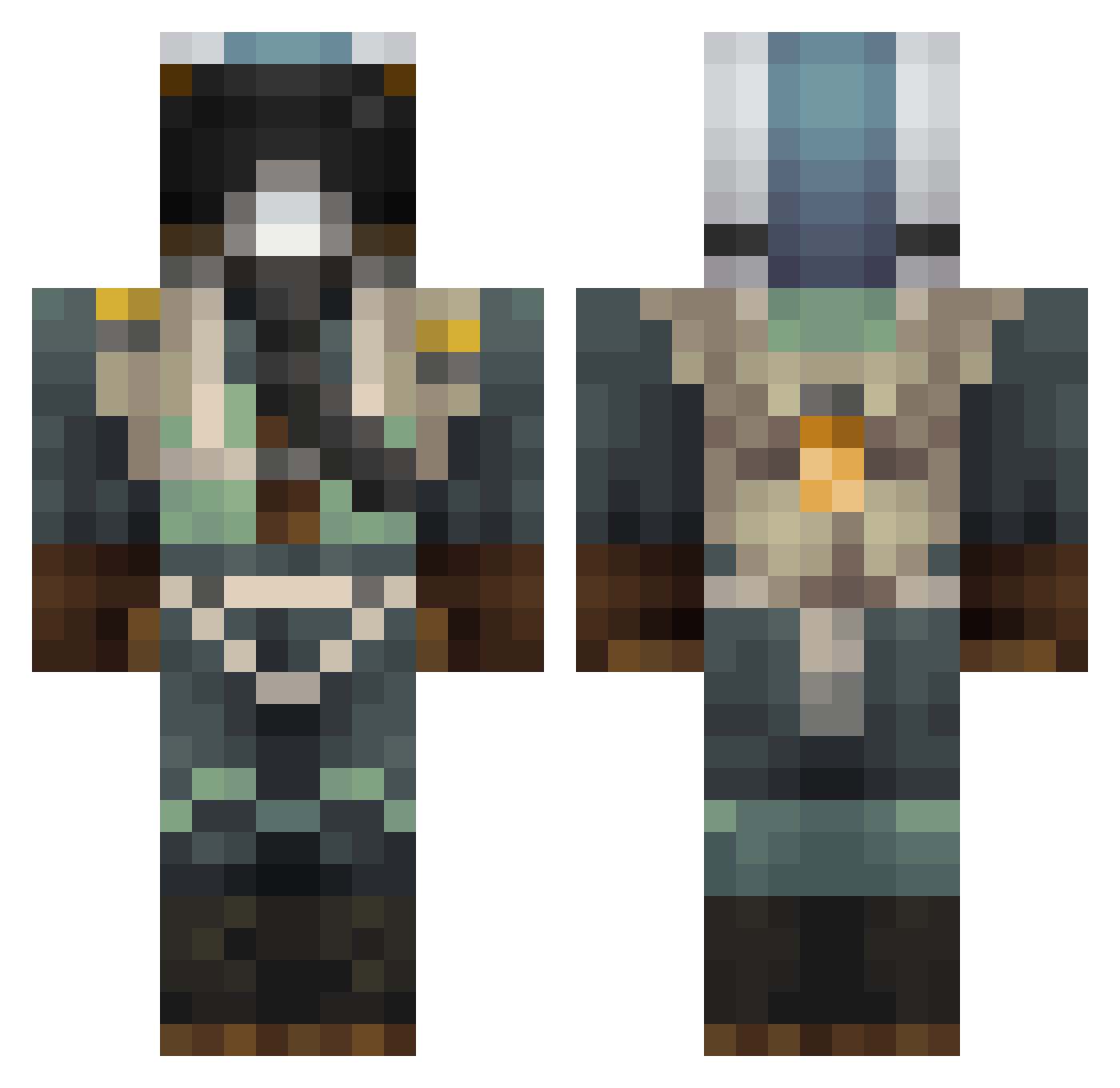 Der_Bre Minecraft skin, front and back view