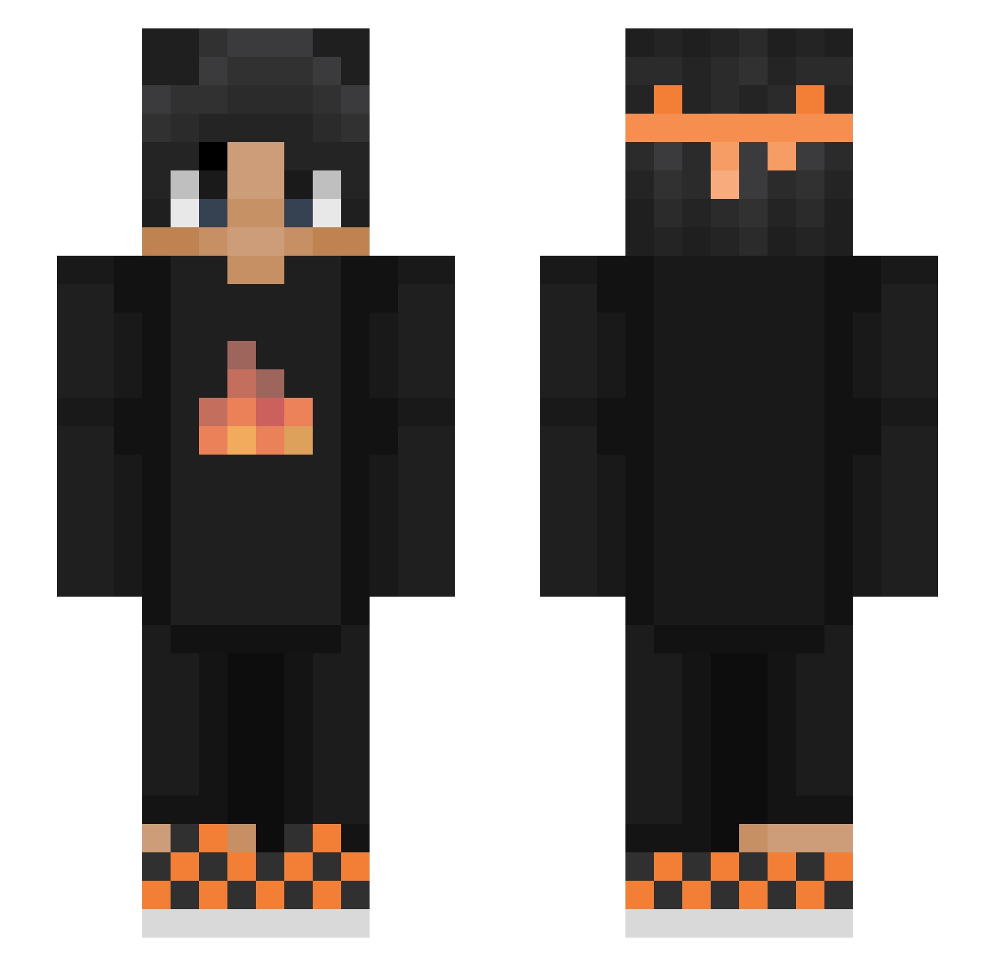 ShadowIks Minecraft skin, front and back view