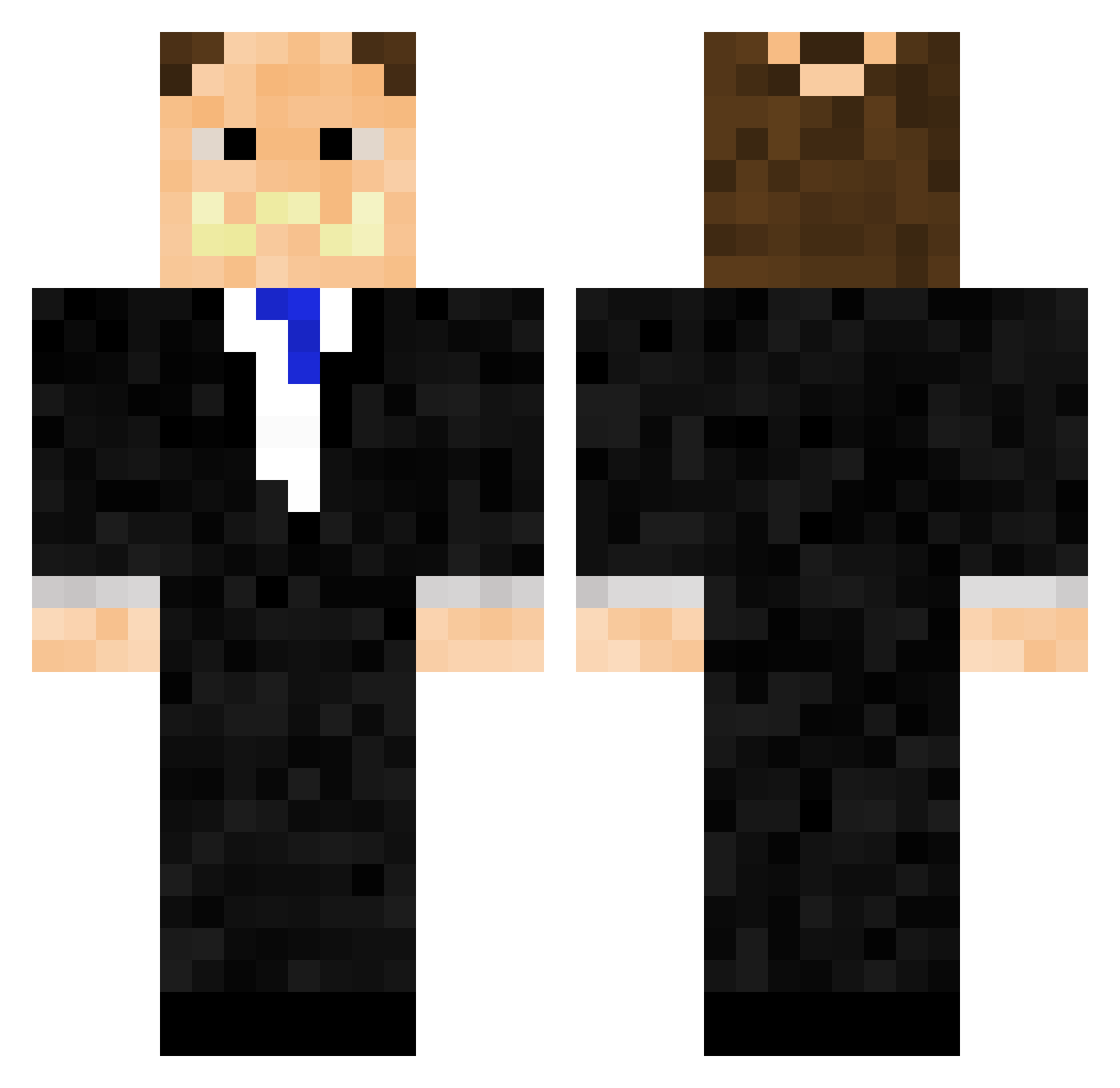 PizzaPiePerson Minecraft skin, front and back view