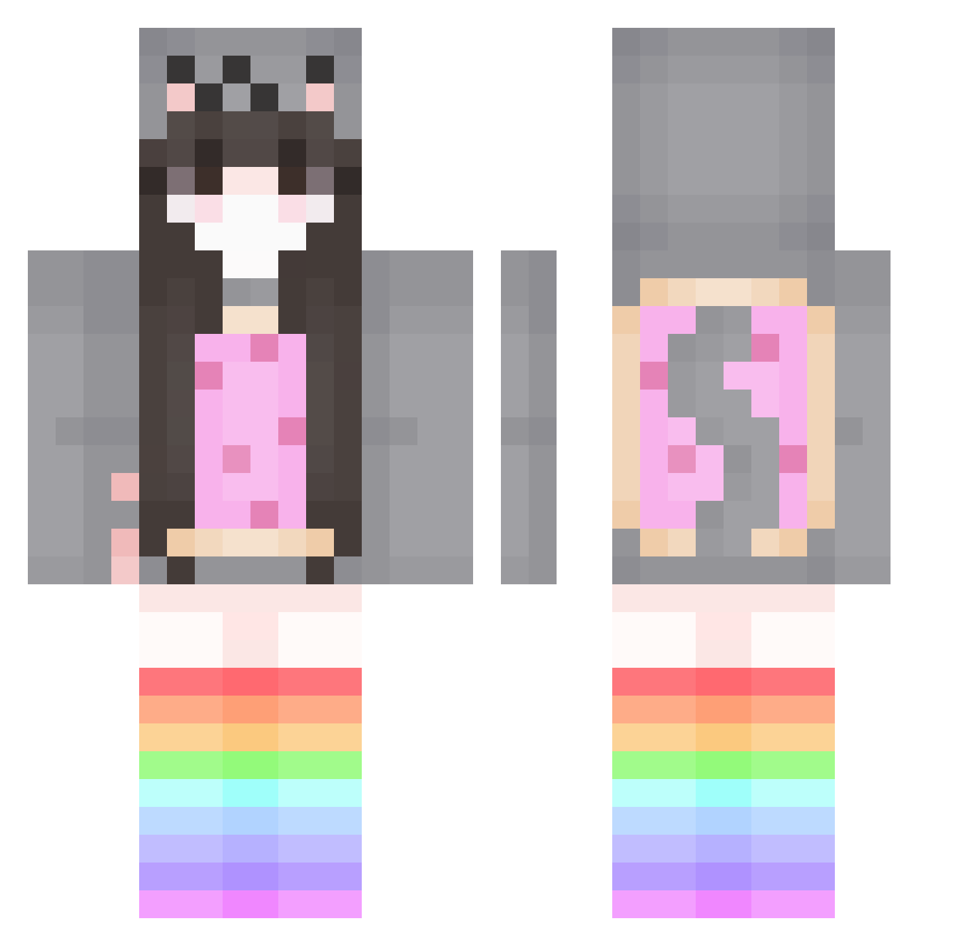 xl0ax Minecraft skin, front and back view