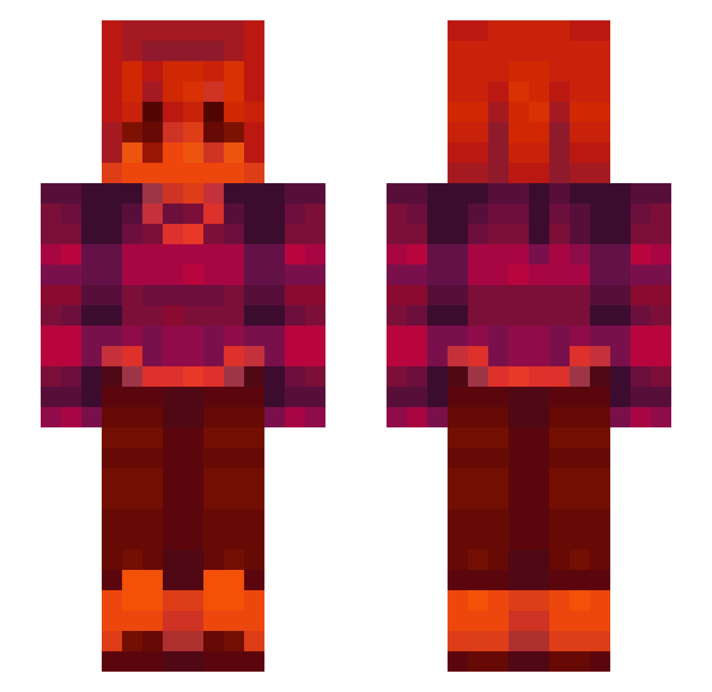 TheAppleAce Minecraft skin, front and back view