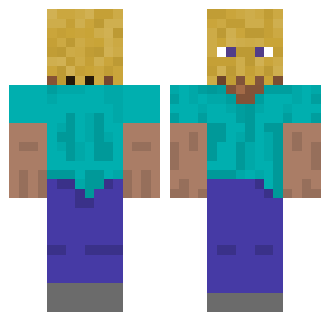 Agent_76 Minecraft skin, front and back view