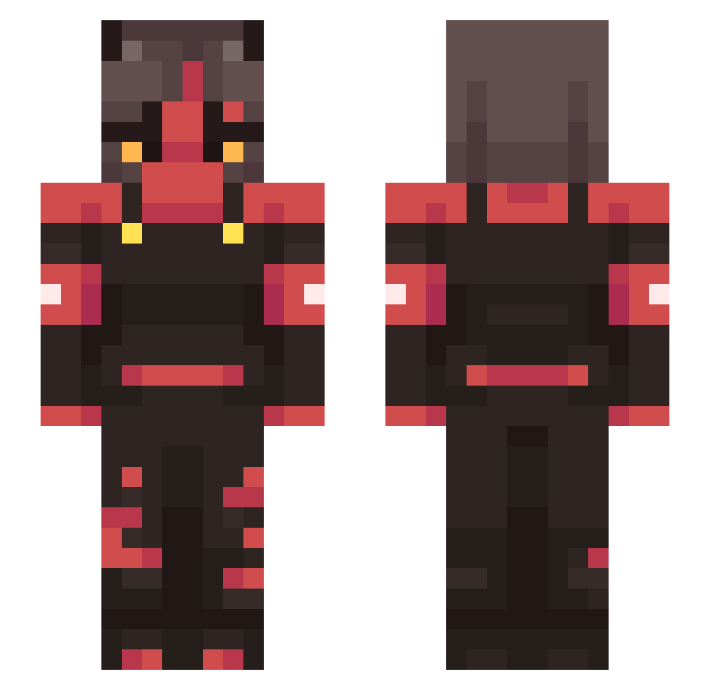 rathree Minecraft skin, front and back view