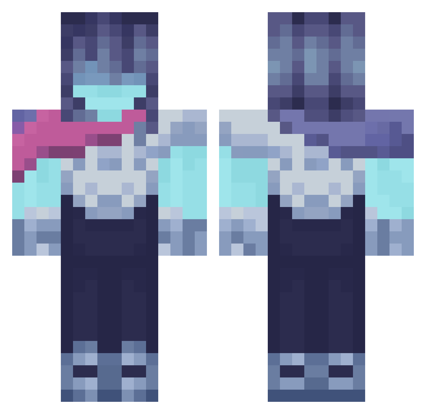 sanfords Minecraft skin, front and back view