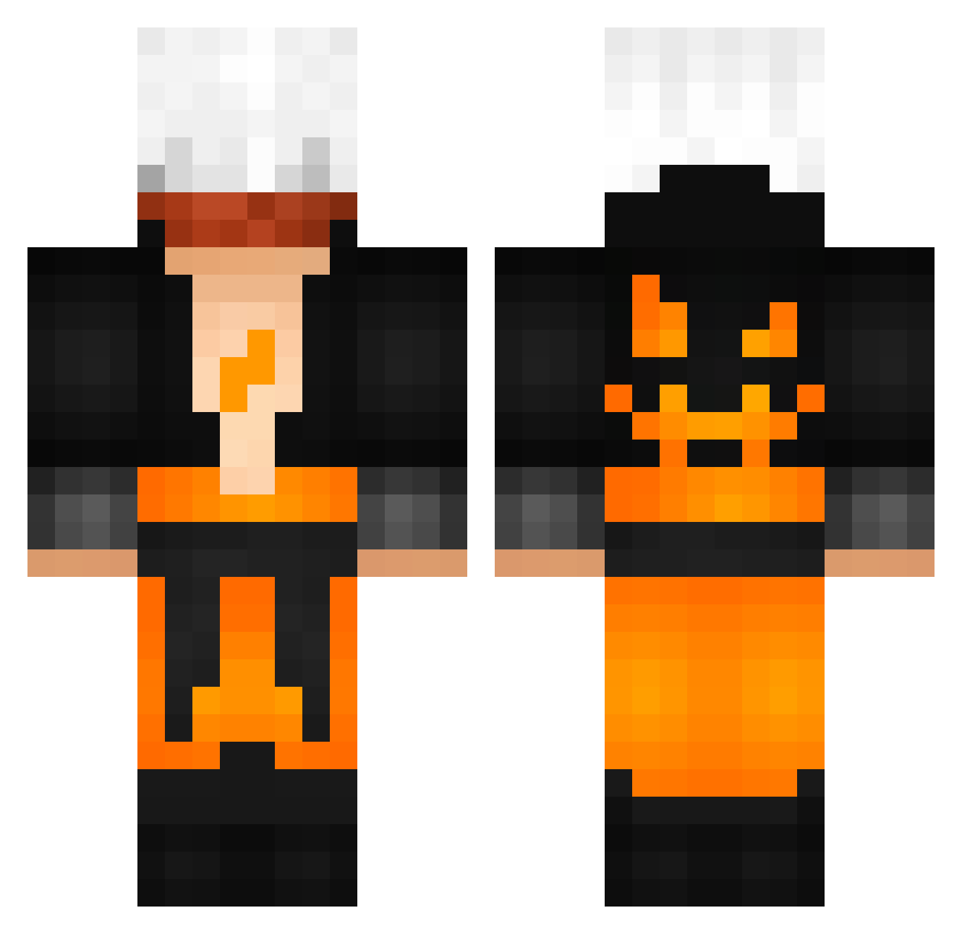 HackZerei Minecraft skin, front and back view