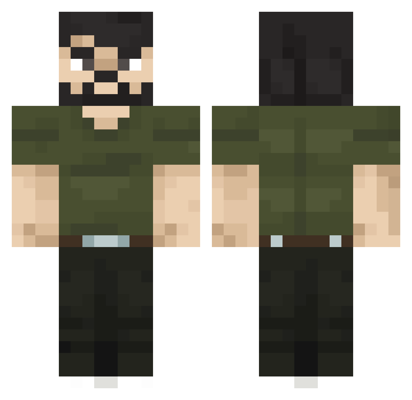 nemuzudychat Minecraft skin, front and back view