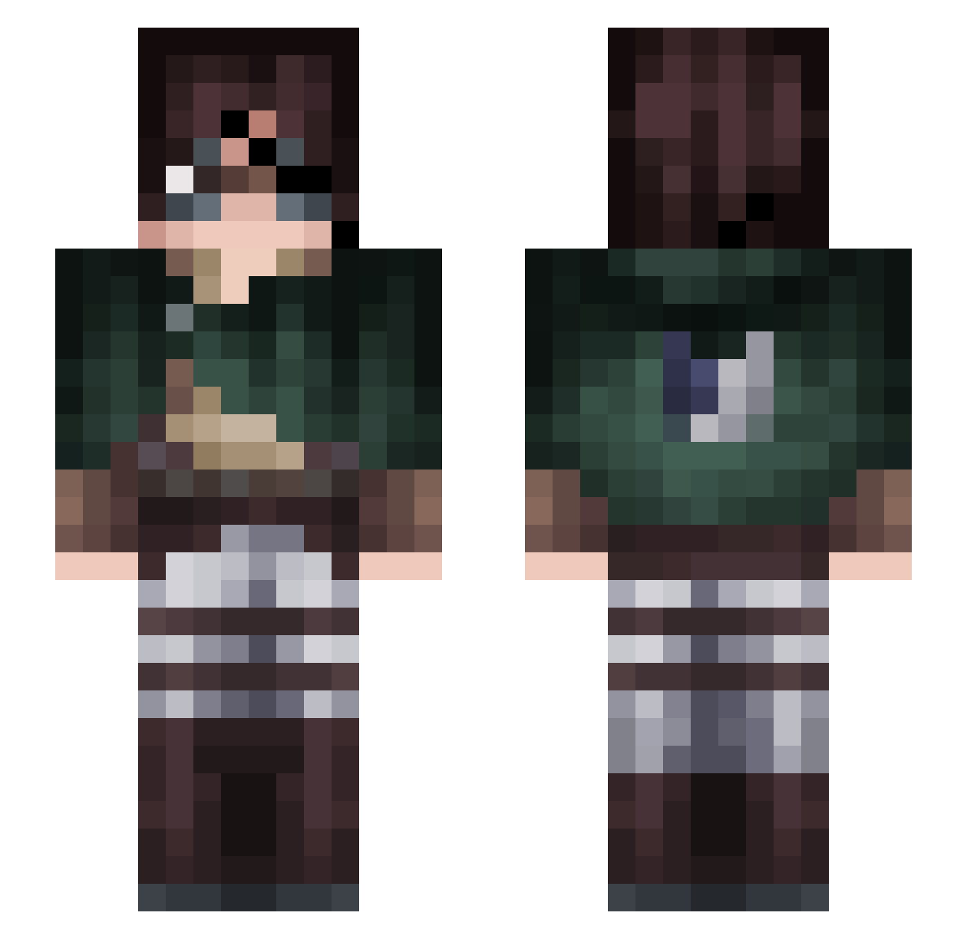 Tsunamy7572 Minecraft skin, front and back view