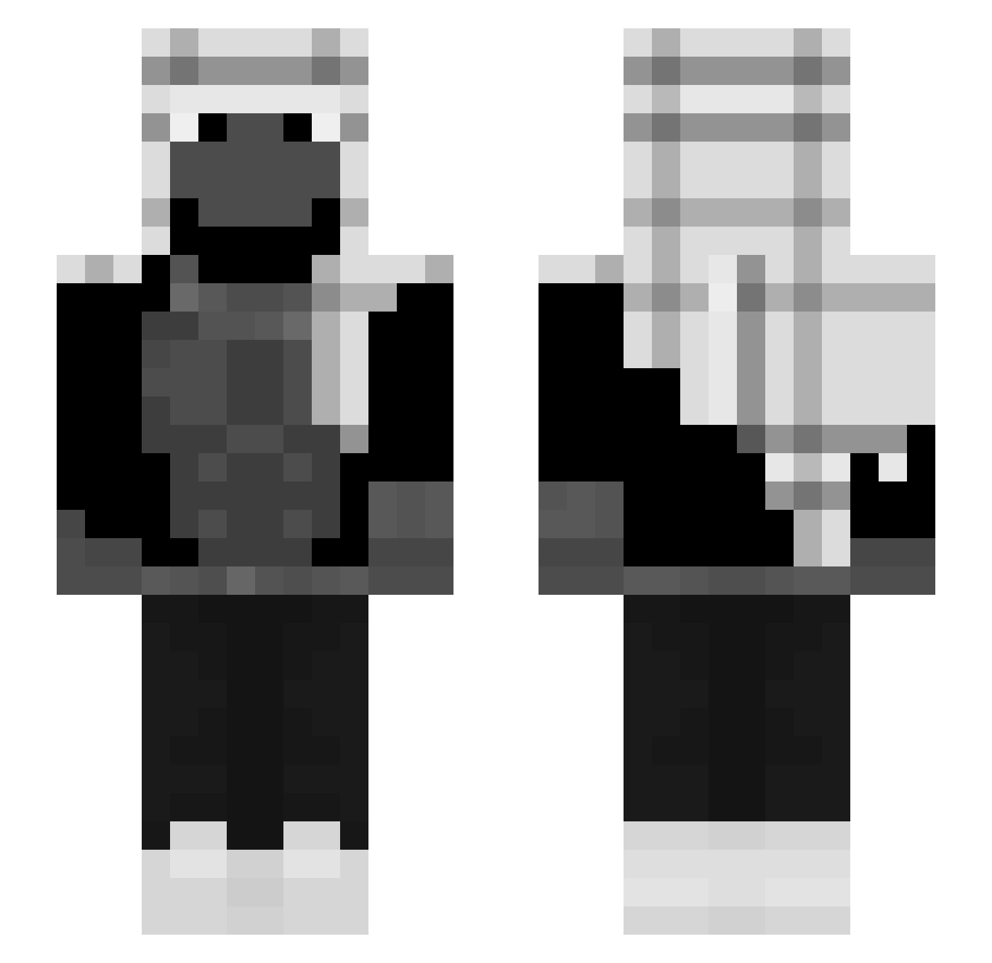 _Mokee Minecraft skin, front and back view