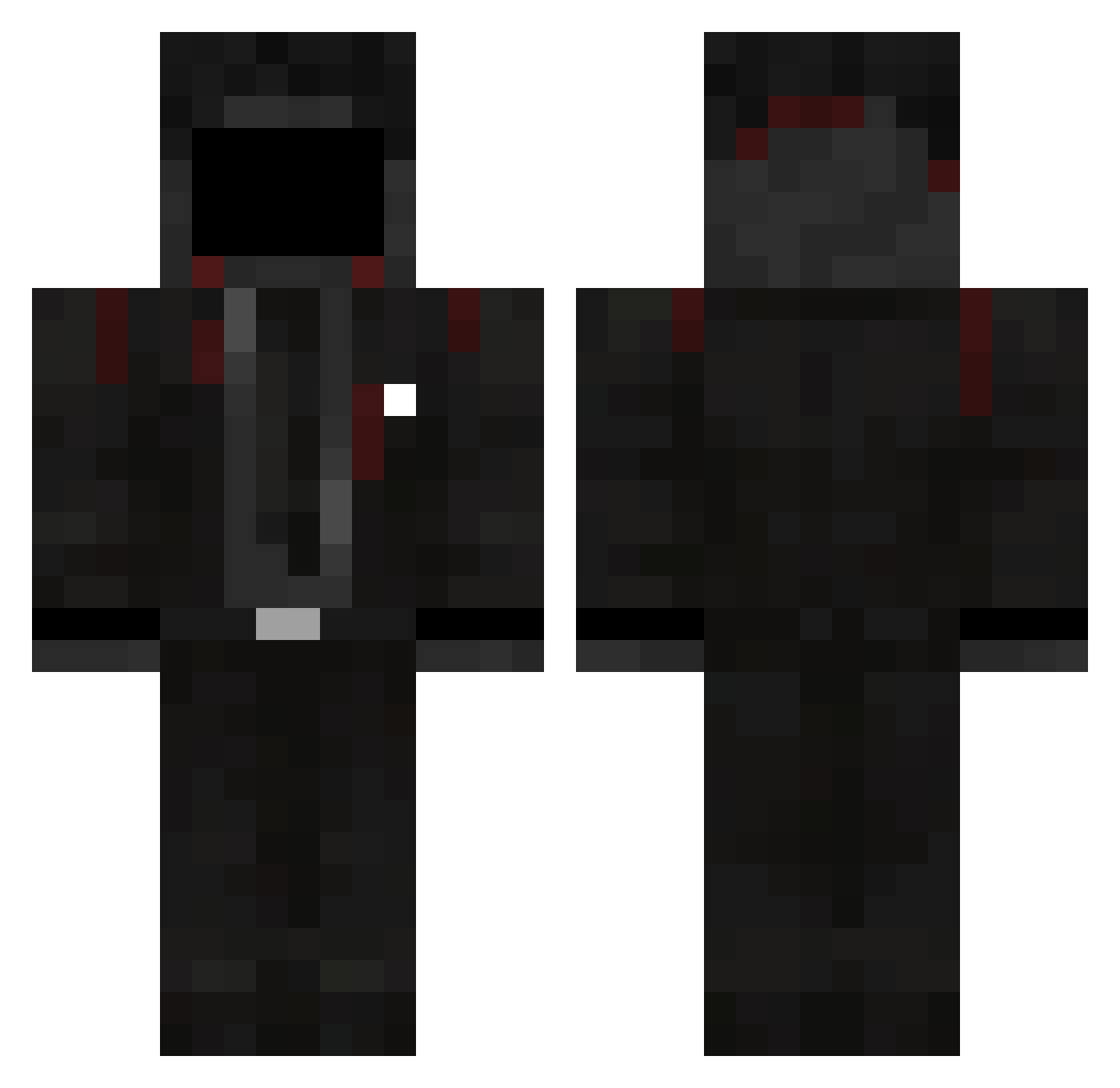 thcust Minecraft skin, front and back view