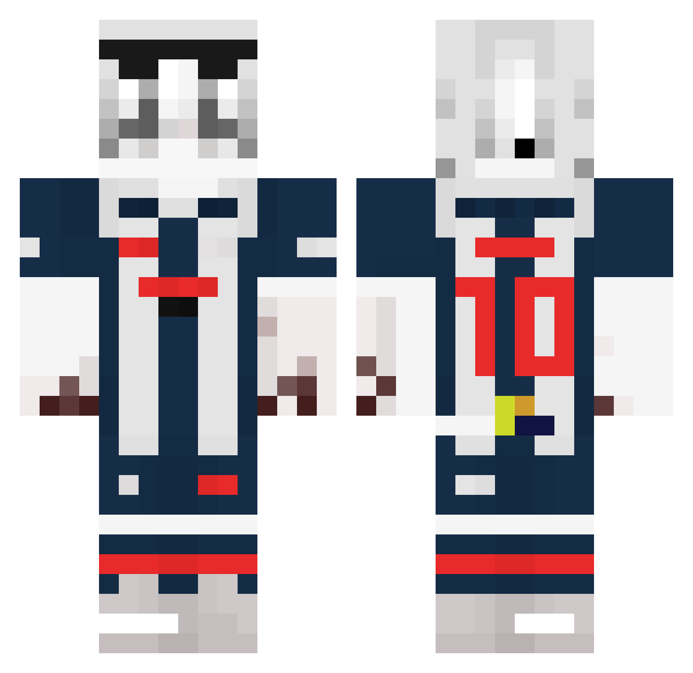 nAndowe Minecraft skin, front and back view