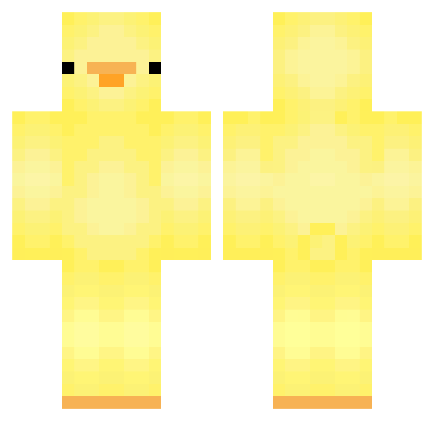 Tinfoils Minecraft skin, front and back view