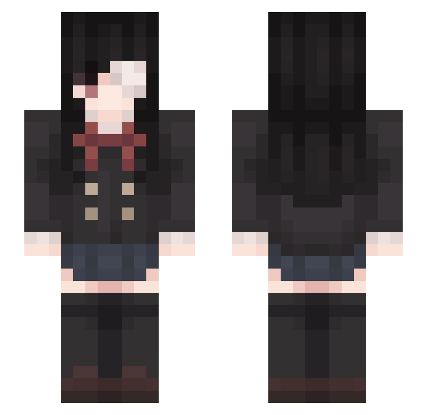 Kang0216 Minecraft skin, front and back view
