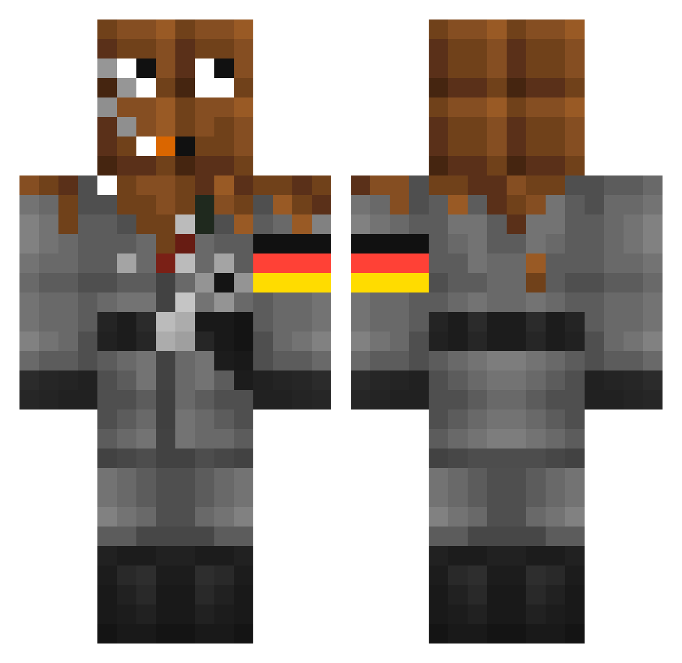 schokischwanz Minecraft skin, front and back view