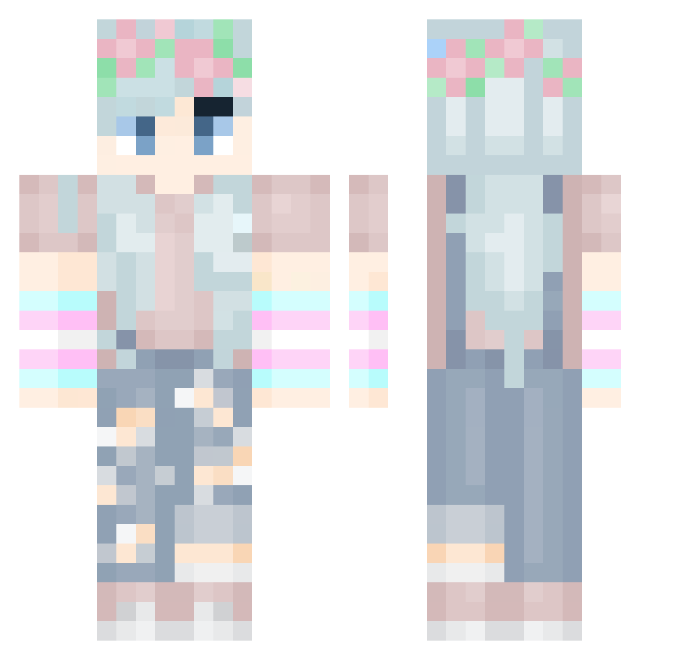 Sub3rDuck Minecraft skin, front and back view