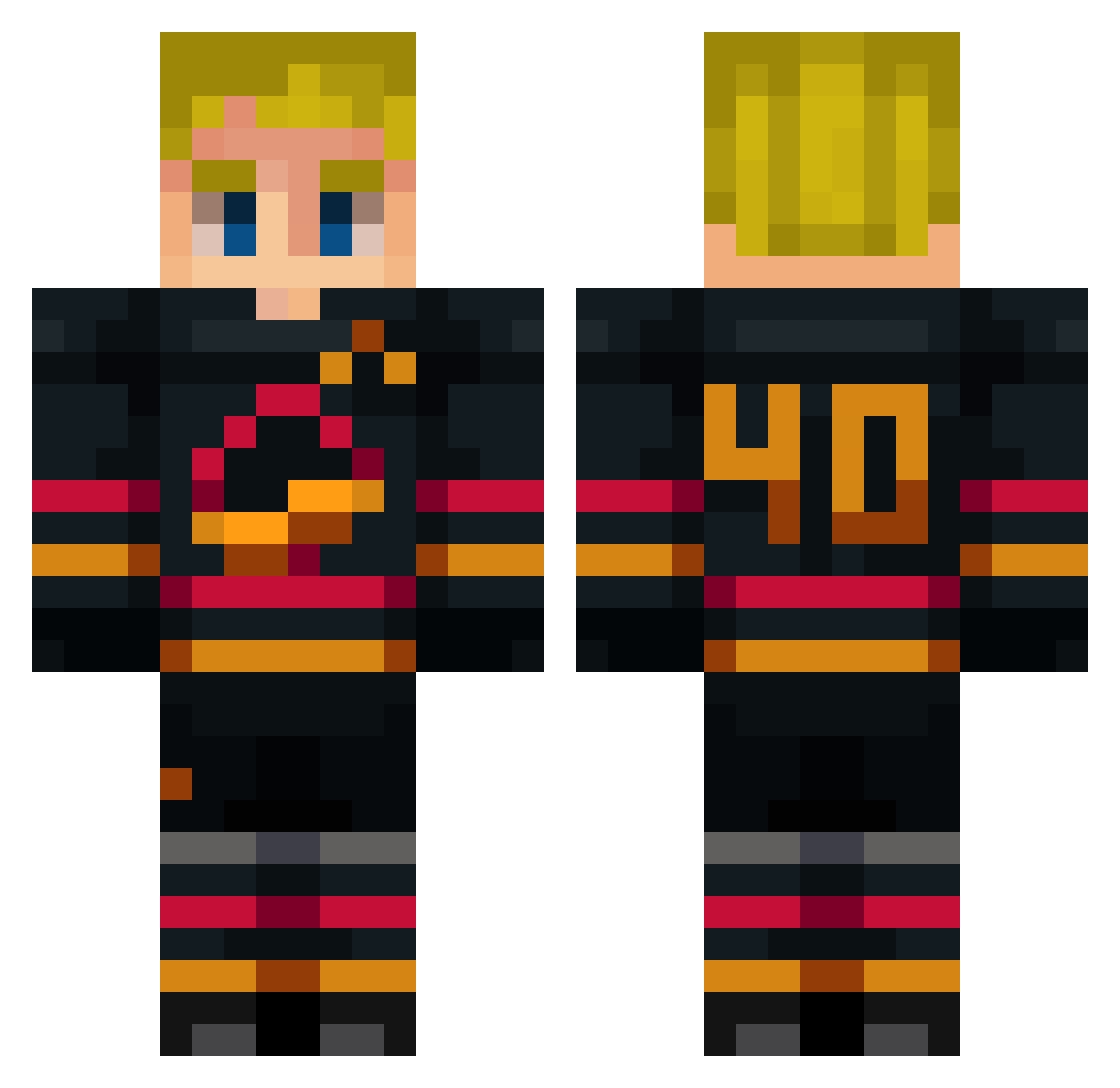 EliasPettersson Minecraft skin, front and back view