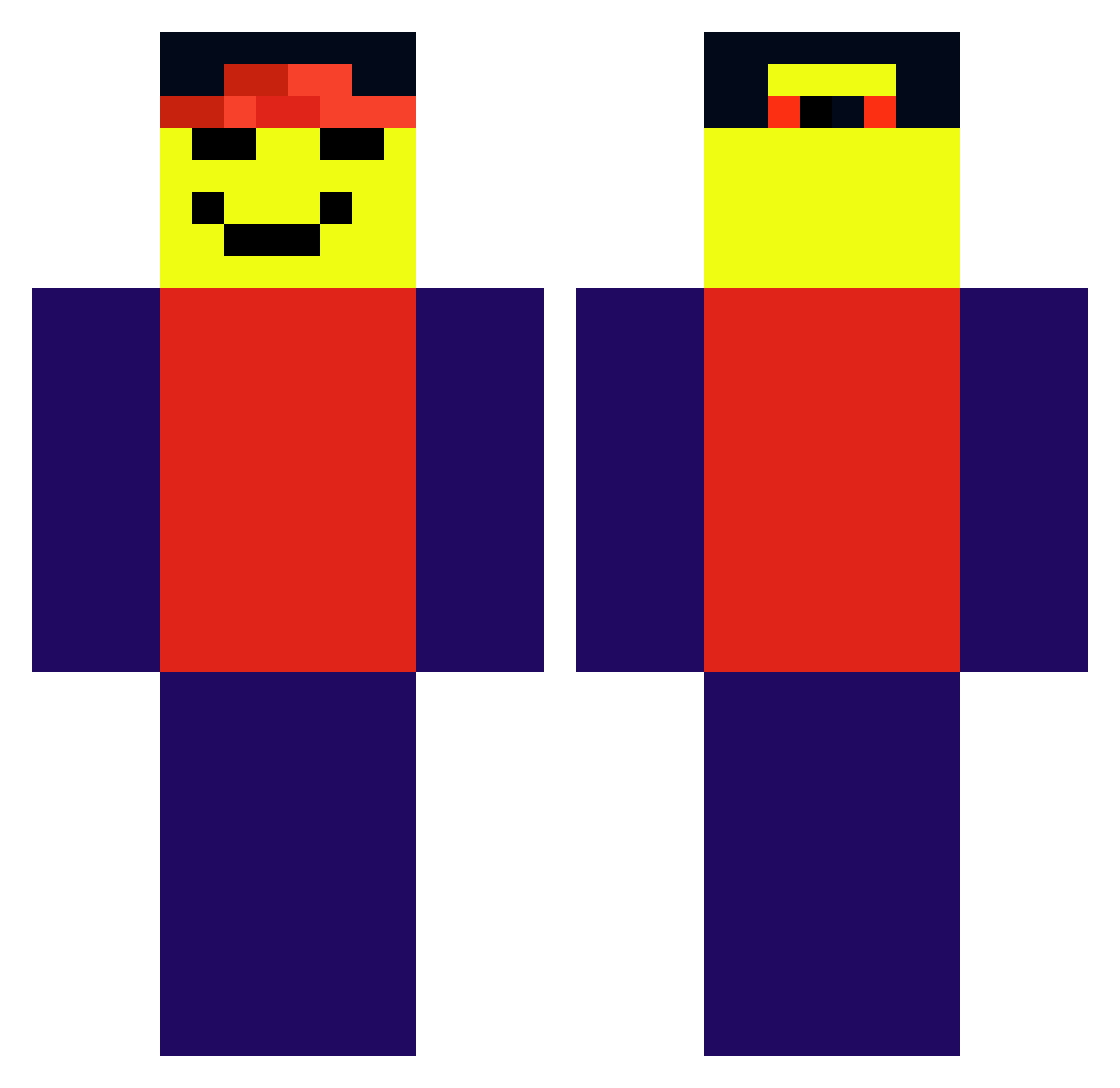 leevike Minecraft skin, front and back view