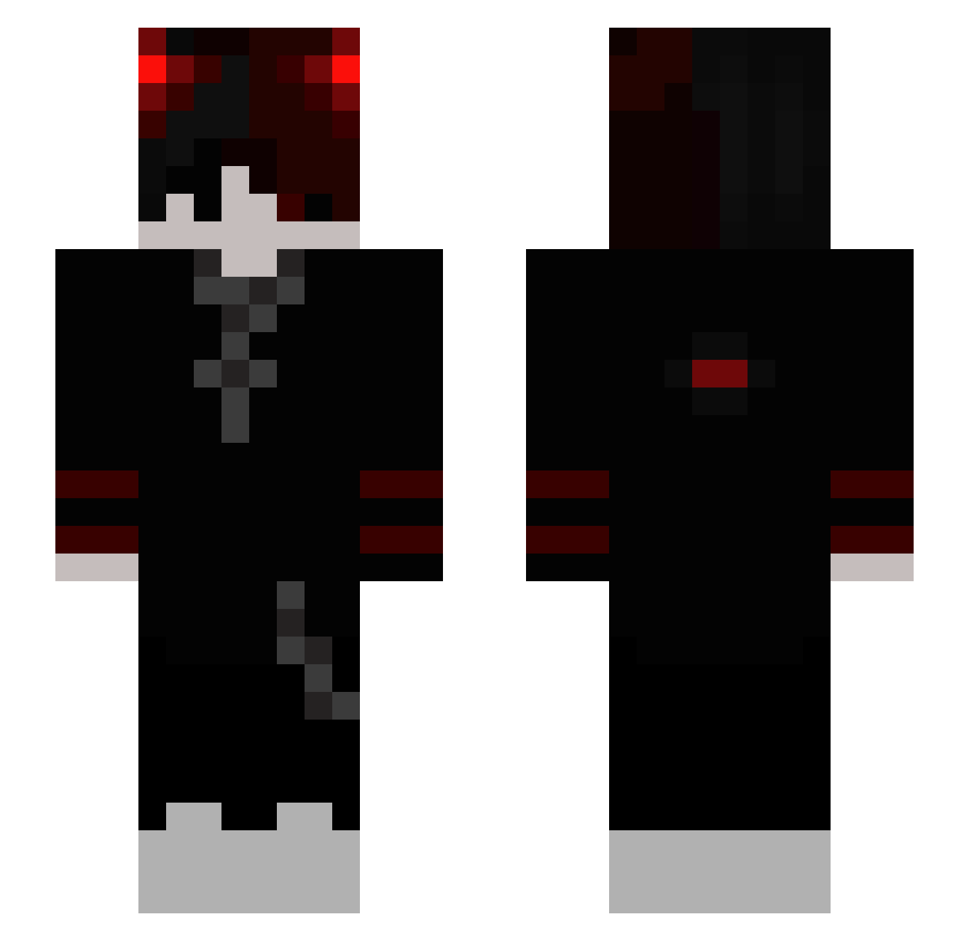 ynot_Invi Minecraft skin, front and back view