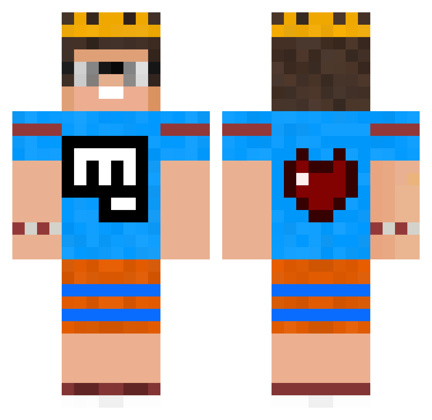 ffotto Minecraft skin, front and back view