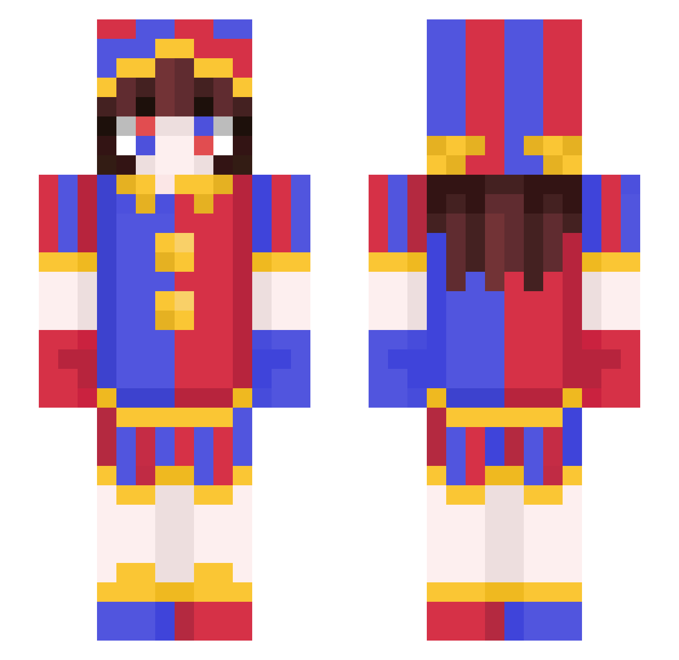 Junette Minecraft skin, front and back view