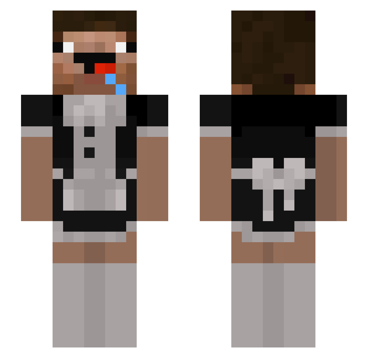 Zettles Minecraft skin, front and back view