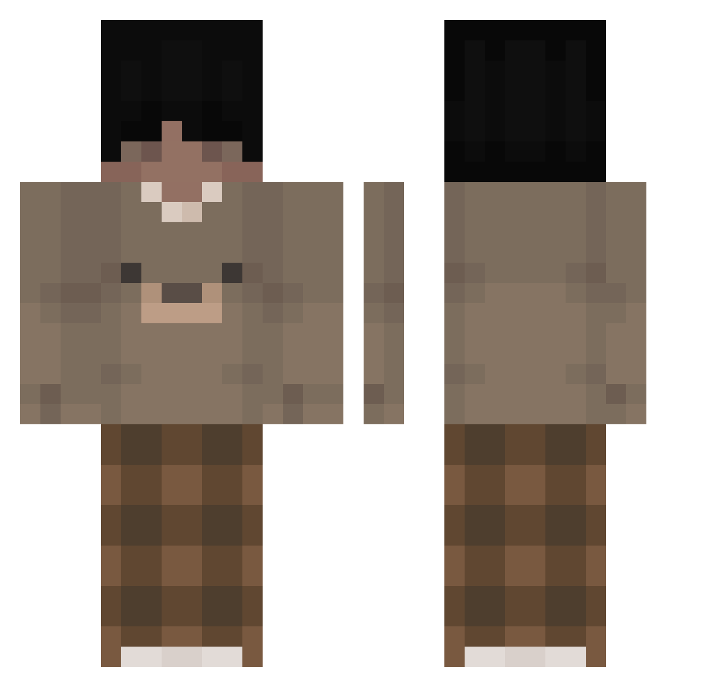 z12t Minecraft skin, front and back view