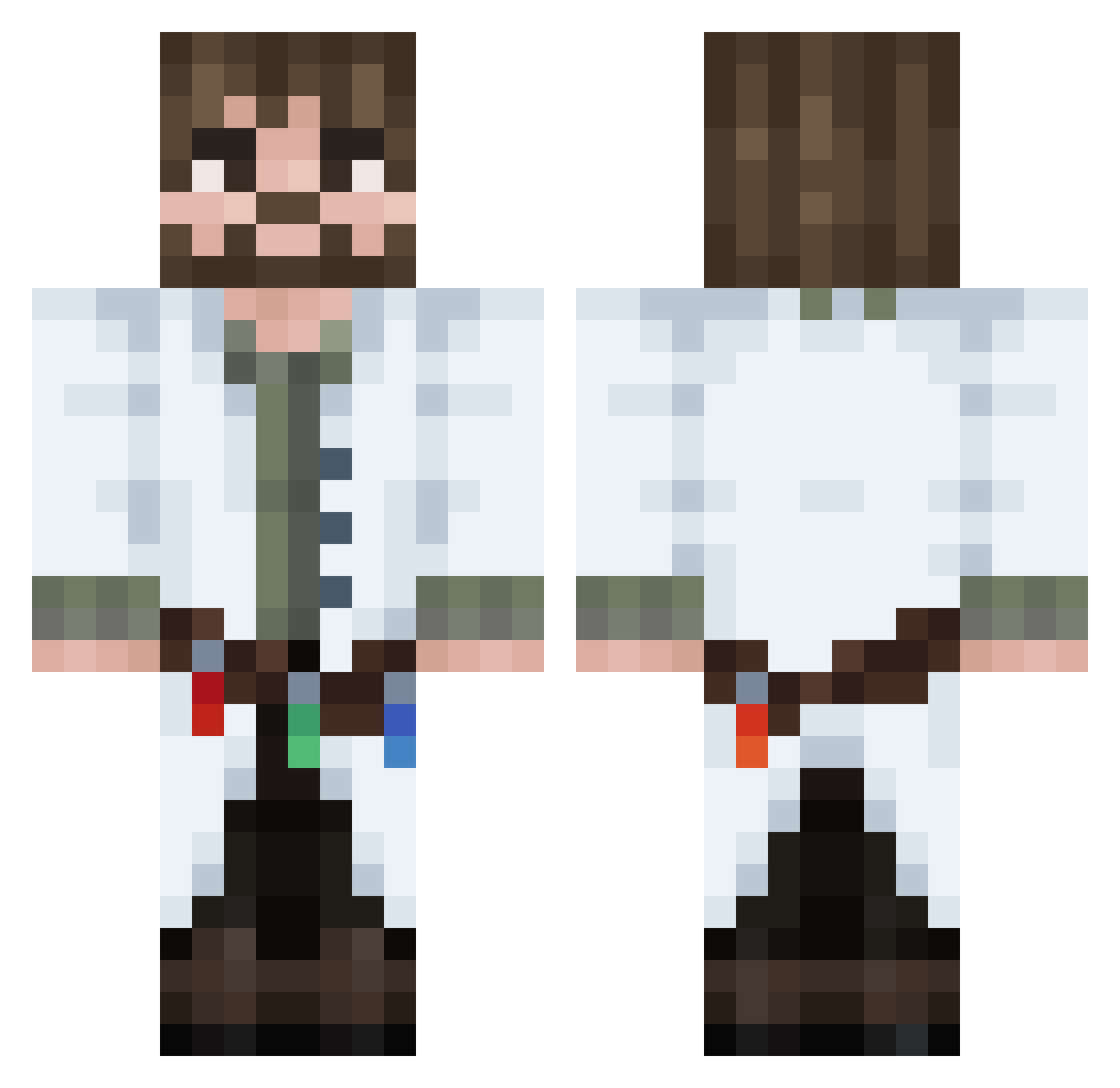 VayroGaming Minecraft skin, front and back view