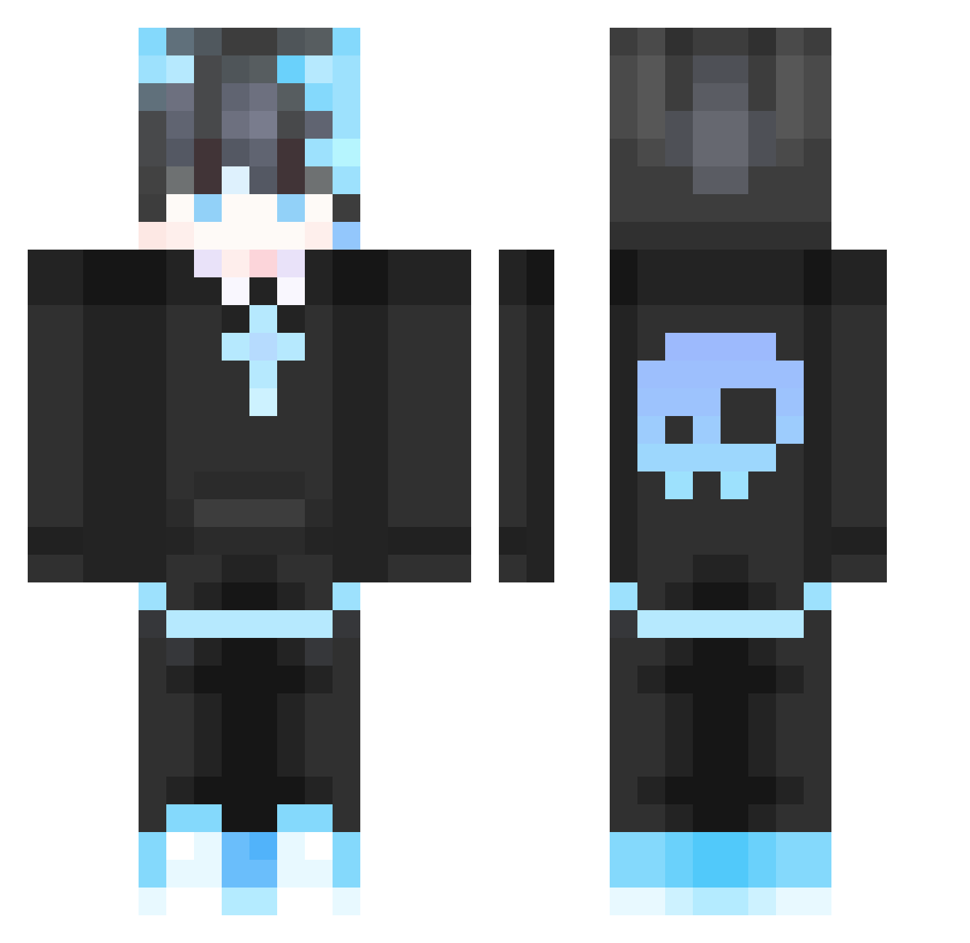 Tiamo0 Minecraft skin, front and back view