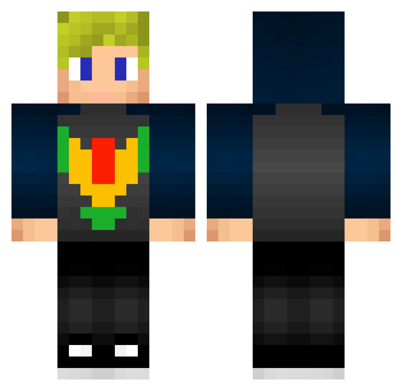 PutMyPenInDiane Minecraft skin, front and back view