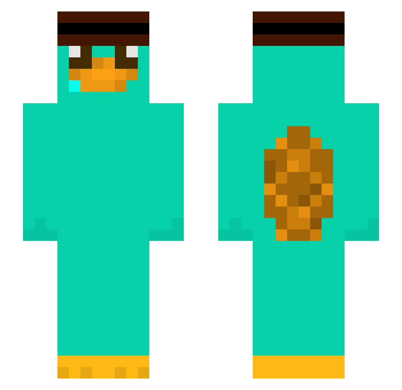 Hydrawise Minecraft skin, front and back view