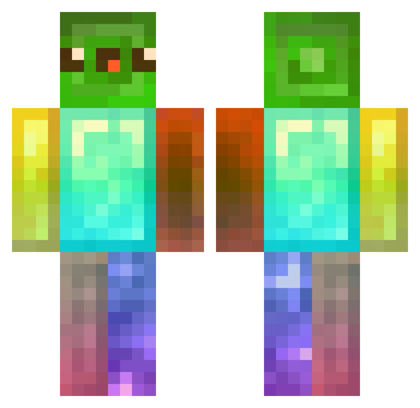 skittyandlitten Minecraft skin, front and back view