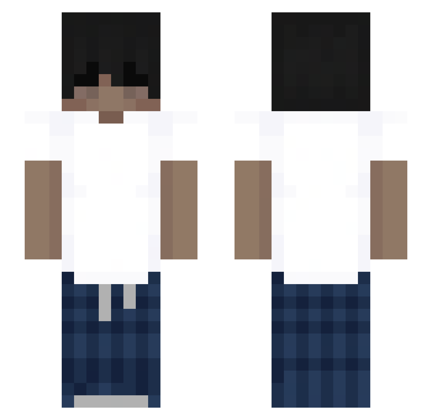 Time0utz Minecraft skin, front and back view