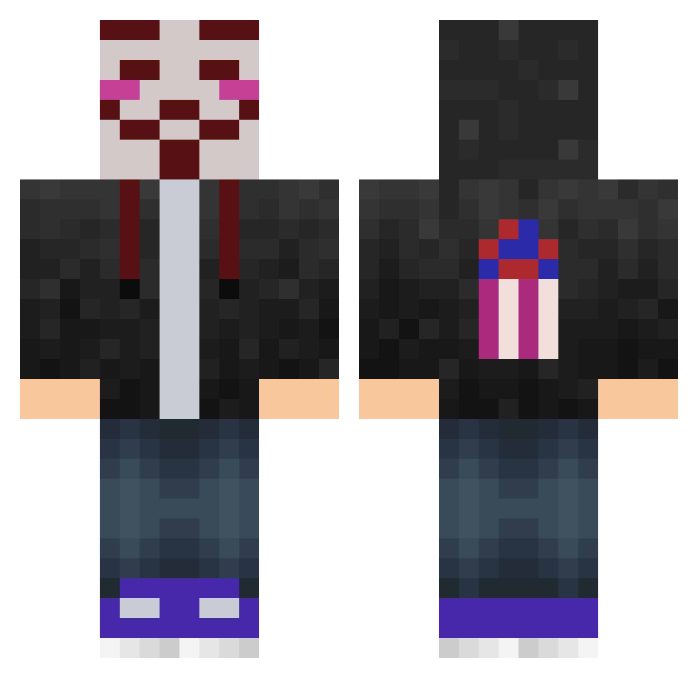 Kasperersej1234 Minecraft skin, front and back view