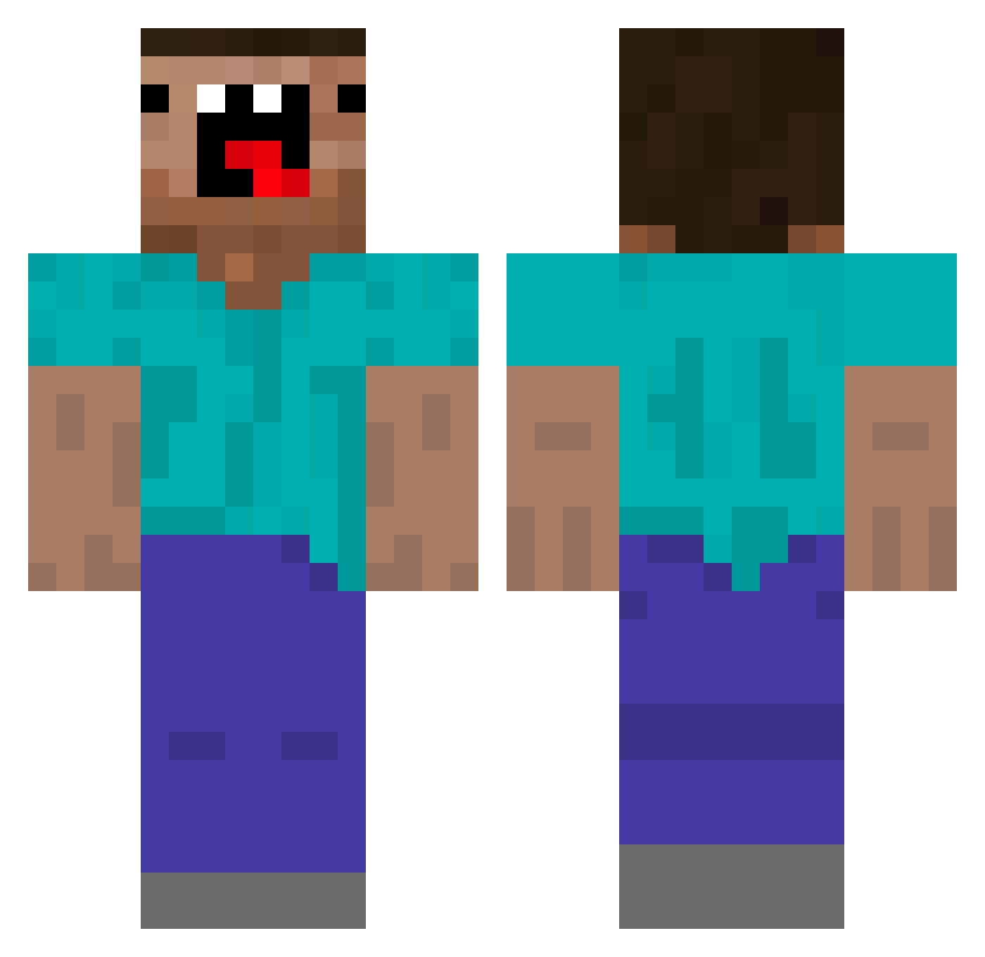 Praxed2000 Minecraft skin, front and back view