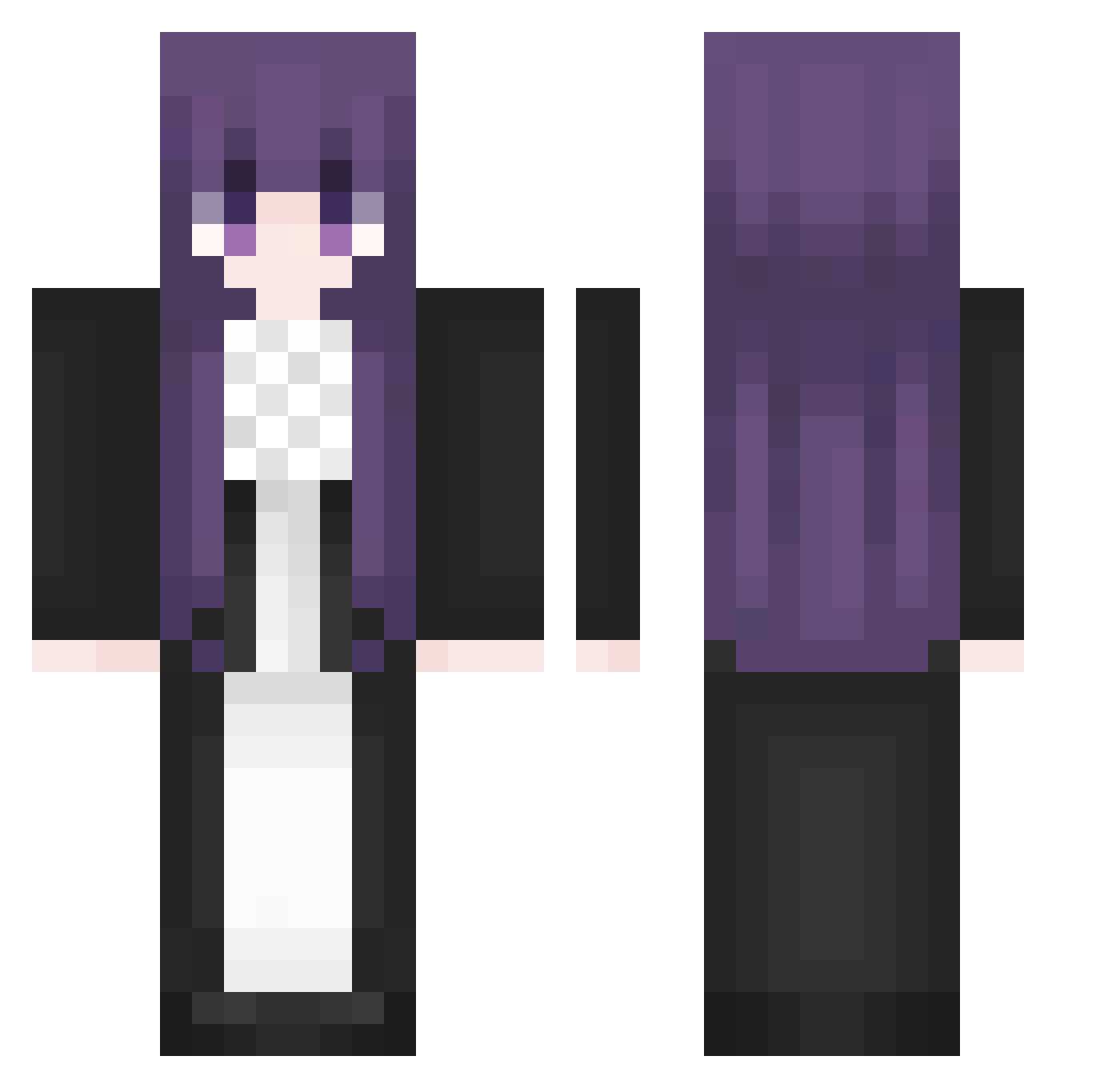 WatchOver Minecraft skin, front and back view