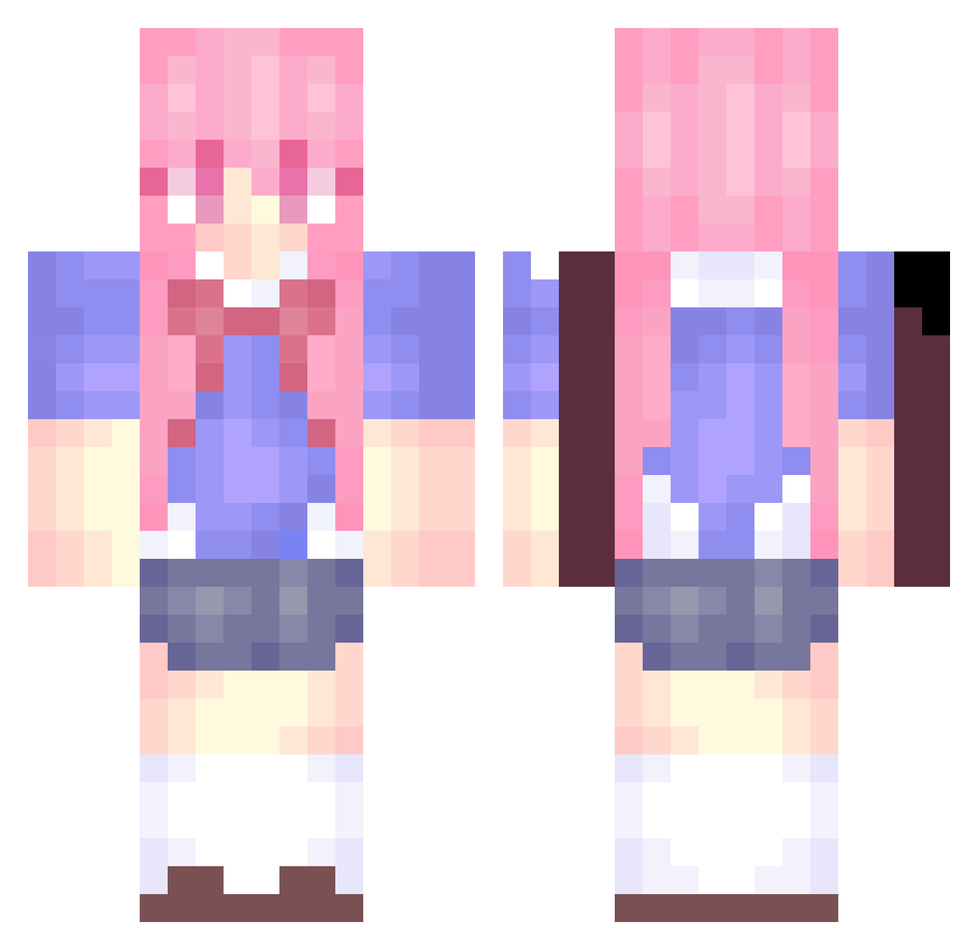 xlyomty Minecraft skin, front and back view