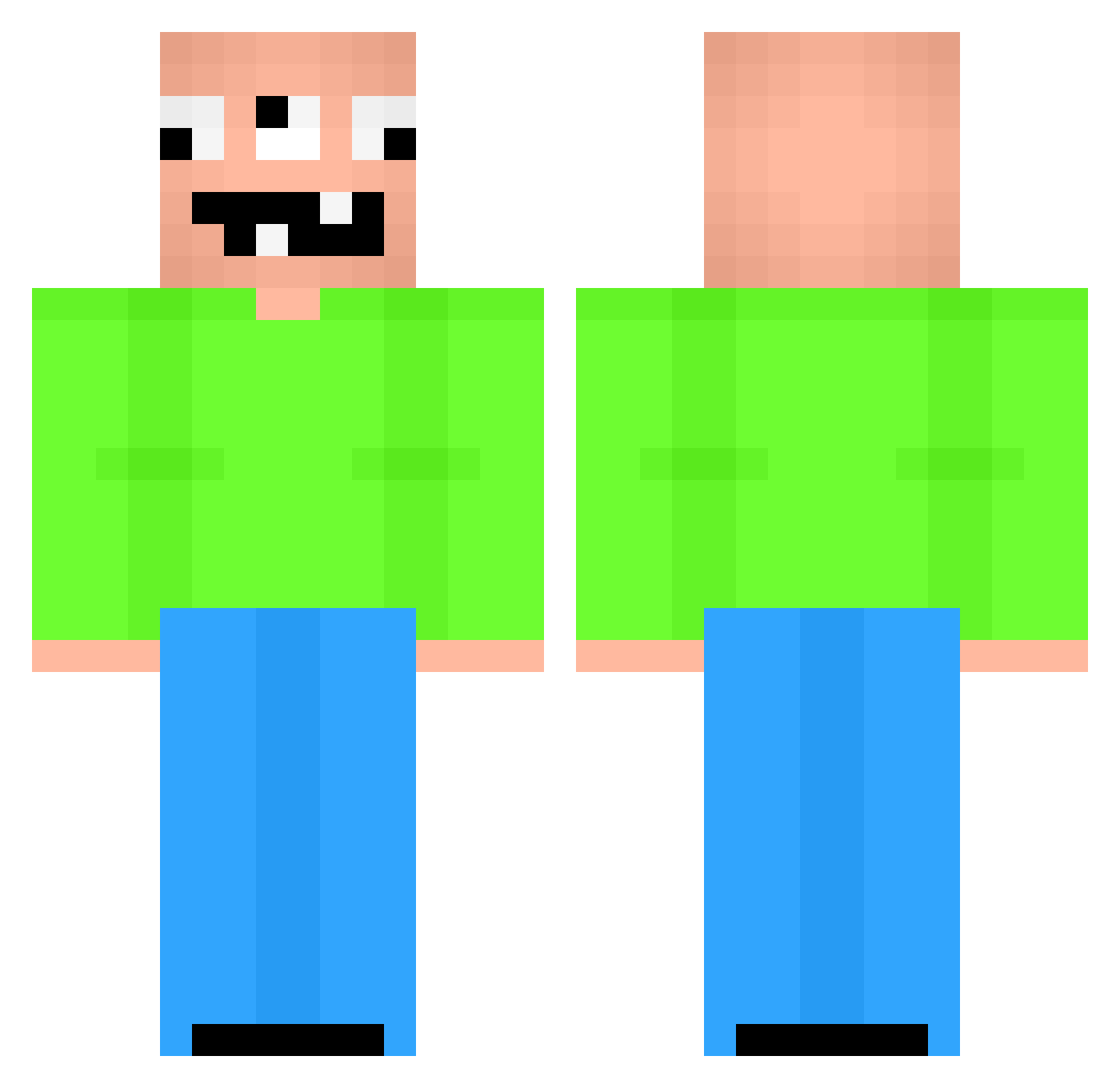 OofNugget1260 Minecraft skin, front and back view