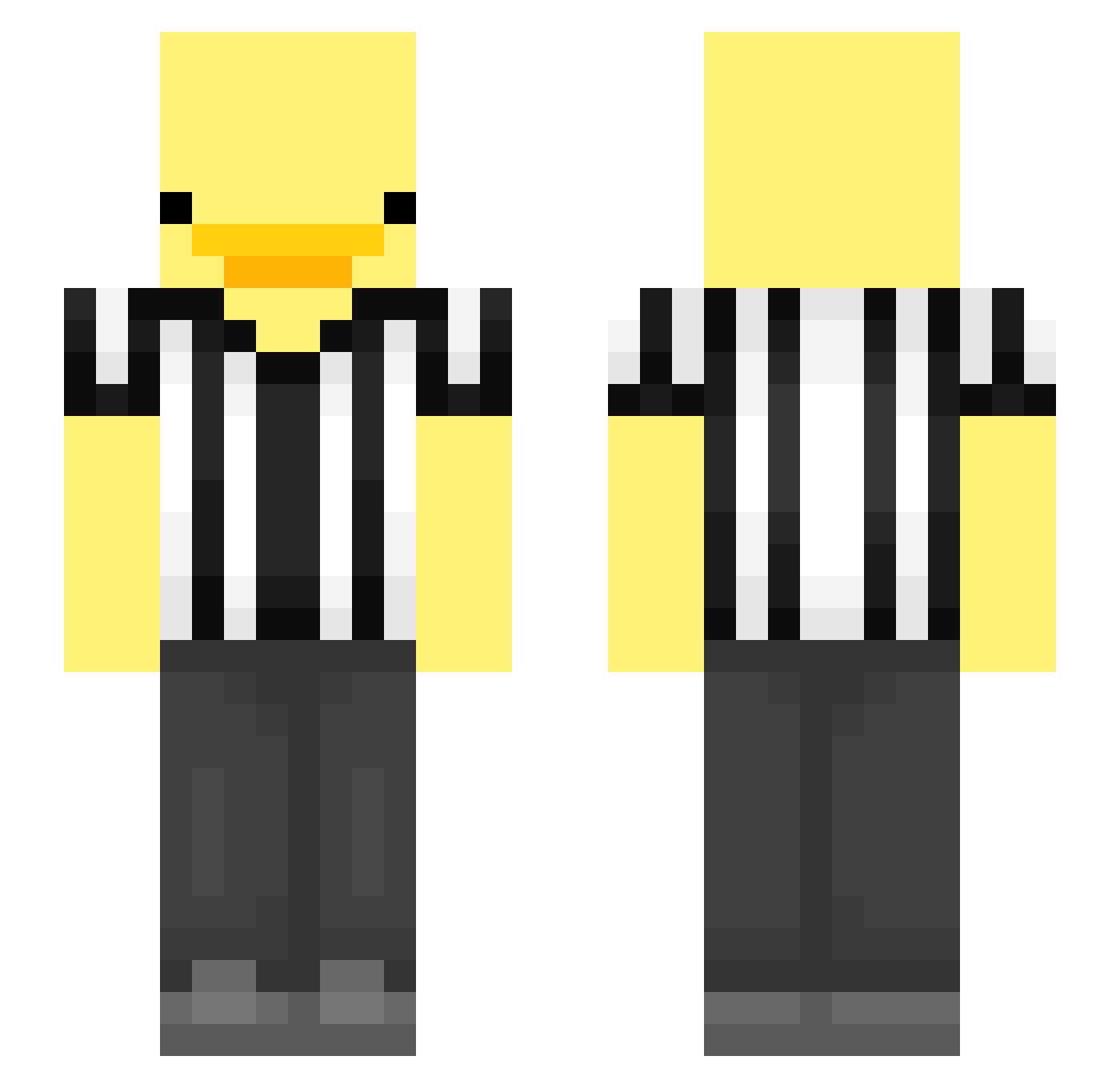 Opticano Minecraft skin, front and back view